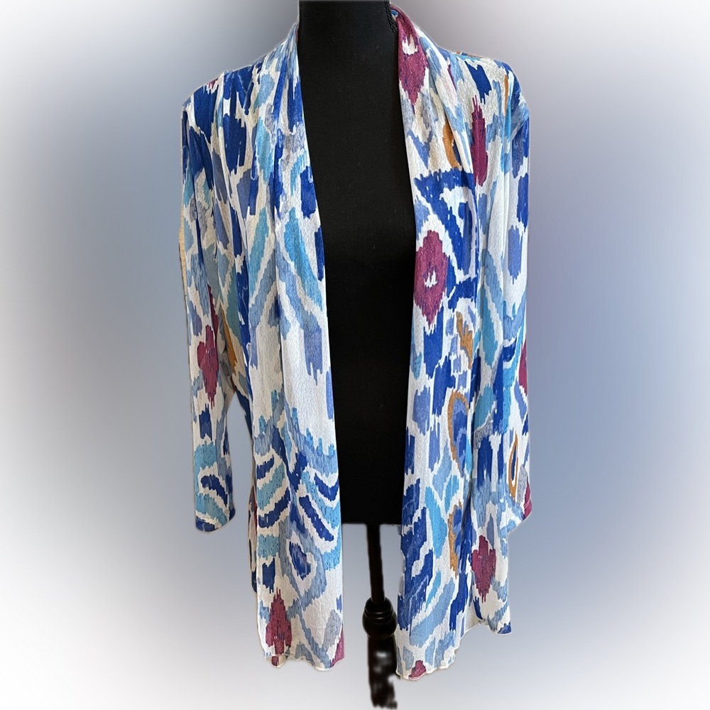Calessa Colorful Patterned Open Cardigan XL NWT